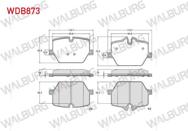 WALBURG WDB873 | Fren Balata Arka Ikazlı BMW 3 Serisi (G20) 2018-/ 4 Serisi (G22) 2019-/ Z4 (G29) 2019 -