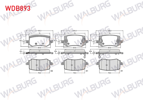 WALBURG WDB893 | Fren Balata Arka Ikazlı Hyundai Tucson IV 2020-/ Kia Sportage V 2020 -
