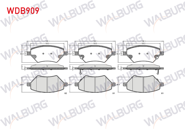 WALBURG WDB909 | Fren Balata Ön Ikazlı Chery Omoda 5 2023-/ Tıggo 8 Pro 2023 -