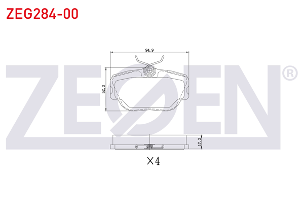 ZEGEN ZEG284-00 | Fren Balata Ön Mercedes 190 (W201) 2.0 1982-1993 / (W201) E 2.5 1982-1993 / (W201) 2.3 1982-1993 / (W201) 2.5 D 1982-1993