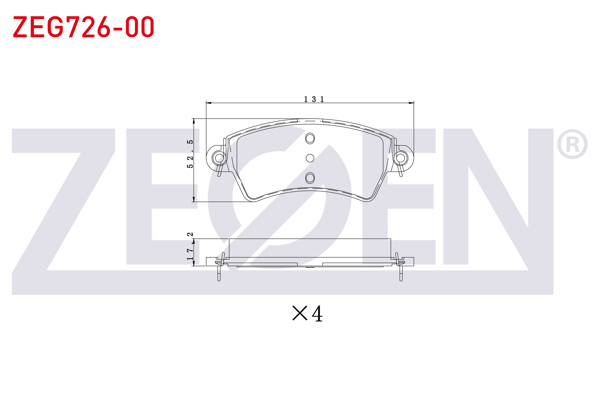ZEGEN ZEG726-00 | Fren Balata Ön Peugeot 206 (2A / C) 1.6İ 16V 1998-2006 / 206 (2A / C) 2.0İ 1998-2006