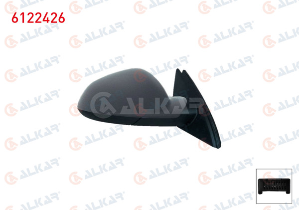 ALKAR 6122426 | Dış Dikiz Aynası Sol Elektrikli Asferık Isıtmalı Astarlı Otomatik Katlanır 7 Pin Opel Insignia A (G09) 2008 -