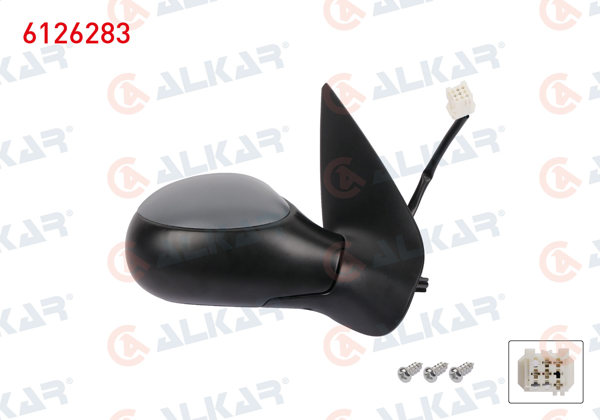 ALKAR 6126283 | Dış Dikiz Aynası Sağ Elektrikli Isıtmalı Astarlı 5 Pin Peugeot 206 (2A / C) 1998 -