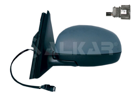 ALKAR 6139559 | Dış Dikiz Aynası Sol Elektrikli Asferık Isıtmalı Astarlı 5 Pin Skoda Fabia II 2007-2014