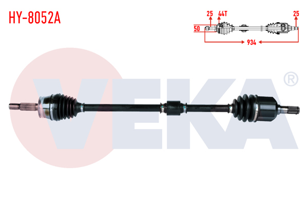 VEKA HY-8052A | Komple Aks Sağ On ABS li 44 Dıs Uzunluk 934mm Hyundai Elantra 1.6İ A-T / M-T 2001-2007