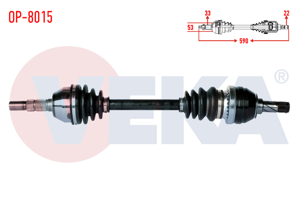 VEKA OP-8015 | Komple Aks Sol Ön Opel Astra H 1.4İ Uzunluk 590mm 2004-2010