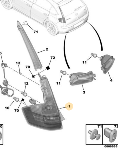 MOPAR (PSA) 6350.T8 | Citroen C4 (2005-2010) Stop Lambası Sol Orjinal Psa Marka