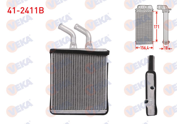 VEKA 41-2411B | Kalorifer Radyatörü Brazing Kia Rio Hatchback (Dc) 1.5 16V 2000-2005