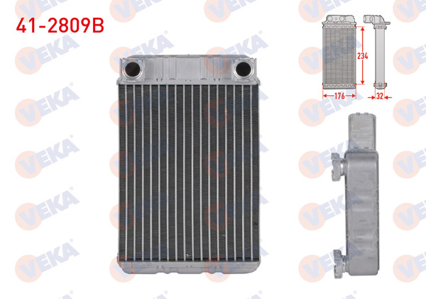 VEKA 41-2809B | Kalorifer Radyatörü Brazing Mercedes C (W203) C 180-C 200-C 200 CDI-C 220 CDI 00-06 / Clc (Cl203) Clc 160 08-11 / CLK (C209) 200-270 CDI 02-09 / G (W463) 63 Amg 12-/ Sl (R230) 300 01-12
