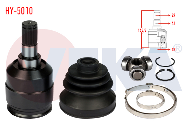 VEKA HY-5010 | Aks Kafası Sol Ön Ic Hyundai Accent Era 1.5 CRDI 27X33x41 Uzunluk 168,5 mm 2006-2012
