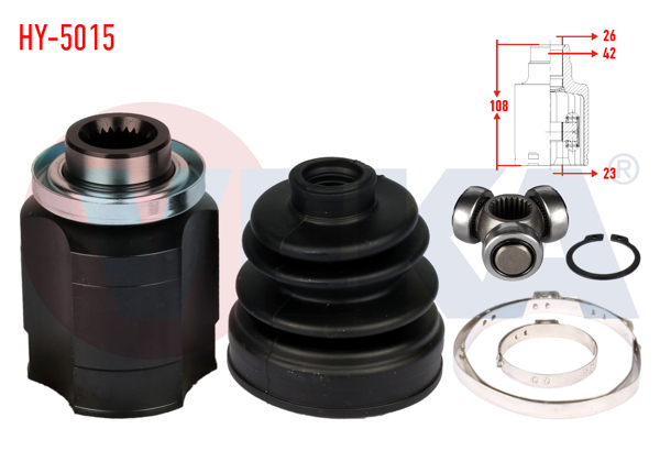 VEKA HY-5015 | Aks Kafası Sağ On Ic Hyundai Accent Admıre 1.5 CRDI 26X23x42 Uzunluk 108 mm 2003-2006