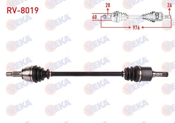 VEKA RV-8019 | Komple Aks Sol-Sağ Arka Uzunluk 819,5mm Land Rover Freelander II 2.0 Si-2.2 Td4 4X4 A-T / M-T 2006-2014