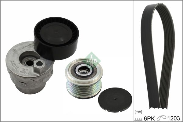 INA 529000921 | V Kayış Kit 6Pk1203 Gergi Rulmanı Altarnator Kasnağı Renault Dokker Clio Kangoo