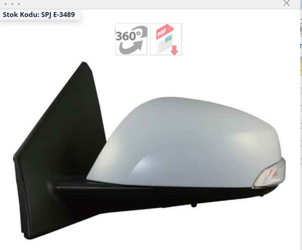 SPJ E-3489 | Dış Dikiz Aynası Megane Fluence Elektrikli Katlanır Ayna 09 / 14 Astarlı Sinyalli Sensör Sol