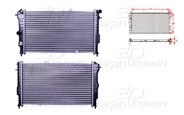 AUTOLUX 2113087-22 | Su Radyatörü Mekanik At 617X368x32 Opel Vectra A 1.8 2.0 89 >