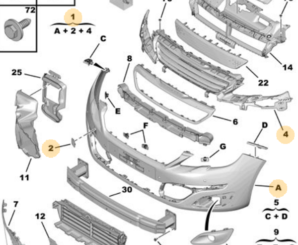 TAIWAN 1610742080 | Tampon 308 13 = Ön Sensörsüz