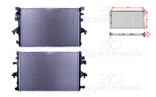 WISCO 1113173-00 | Su Radyatörü Brazing Mt-At 708X479x26 mm VW T6 2.0Tdı