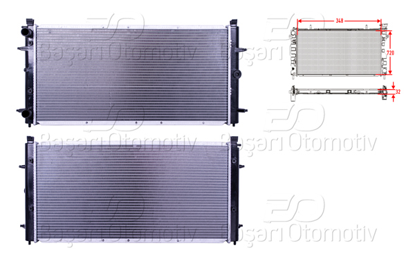 WISCO 1113294-00 | Su Radyatörü Brazing Mt 348X720x32 VW 1.9D / 2.4D