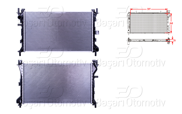 WISCO 3113042-00 | Su Radyatörü Brazing Mt 597X348x26 mm Ford Focus 98-03 Benzin. Dizel