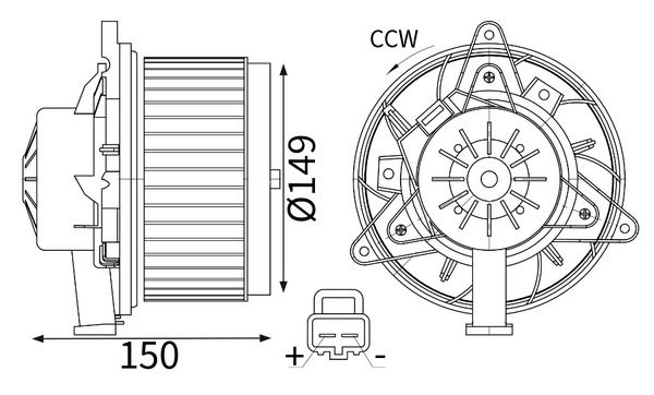 MAHLE AB467000S | Kalorifer Motoru Opel Insignia A / Meriva B