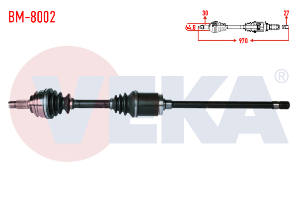 VEKA BM-8002 | Komple Aks Sağ On BMW X5 (E53) 3.0 D Uzunluk 970mm 2000-2007
