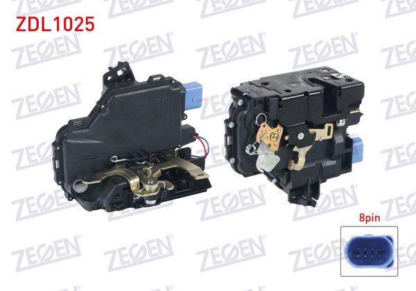 ZEGEN ZDL1025 | Kapı Kilidi Sağ On 8 Pin Volkswagen Polo 2002-2009 / Transporter V 2003-2012 / Skoda Fabia 1999-2007 / Seat Ibiza III 1999-2002