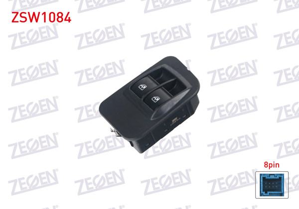 ZEGEN ZSW1084 | Cam Açma Anahtarı Çiftli Çerçeveli Turuncu Işık 8 Pin Fiorino-Nemo-Bipper 2007 -