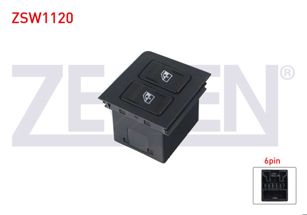 ZEGEN ZSW1120 | Cam Açma Anahtarı Çiftli 6 Pin Fiat Uno 70 1994-2000