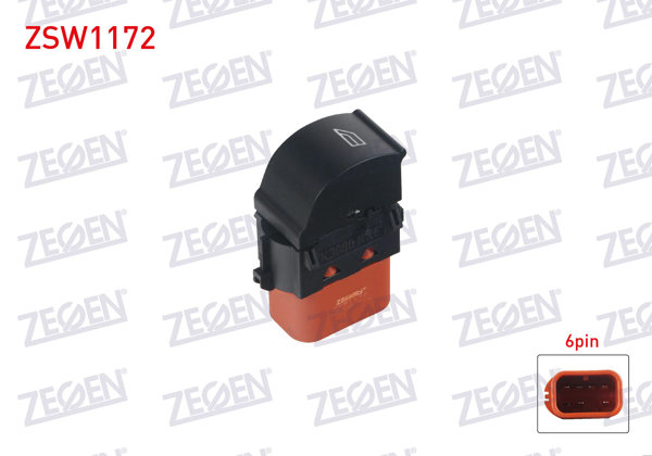 ZEGEN ZSW1172 | Cam Açma Anahtarı Tekli 6 Pin Ford Focus III-C-Max II-Connect 2010 -