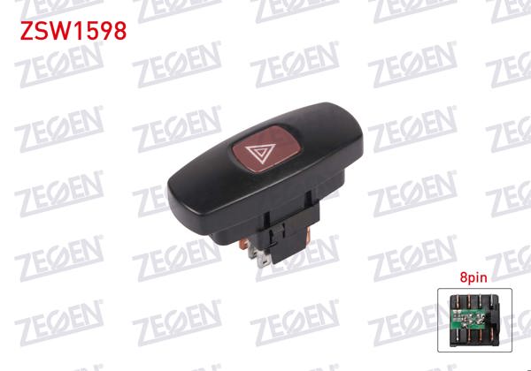 ZEGEN ZSW1598 | Flaşör Anahtarı 8 Pin Fiat Brava 1995-2002 / Marea 1995-2002