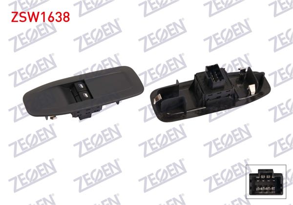 ZEGEN ZSW1638 | Cam Açma Anahtar Grup 8 Pin Peugeot 208 I (Ca_, Cc_) 2012 -