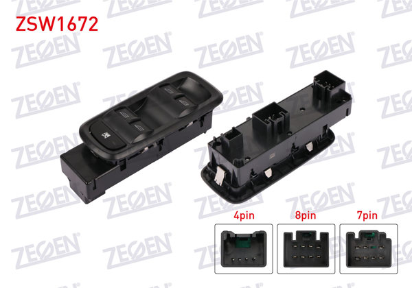 ZEGEN ZSW1672 | Cam Açma Anahtar Grup Çerçeveli 19 Pin Ford Fiesta 2008-2012
