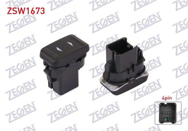 ZEGEN ZSW1673 | Cam Açma Anahtarı Tekli 4 Pin Ford Focus 2008-2011 / C-Max 2007-2011