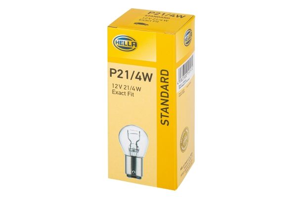 HELLA 8GD004772-121 | Ampül 12V 21 / 4W P21 / 4W-Halojen Baz15d | 10 Adet