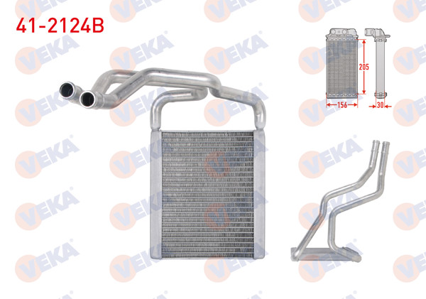 VEKA 41-2124B | Kalorifer Radyatörü Brazing Hyundai i20 (Gb) 1.4 1.4 CRDI 2015 -