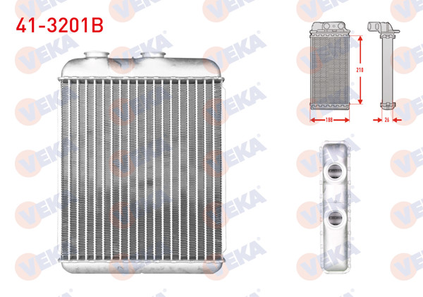 VEKA 41-3201B | Kalorifer Radyatörü Brazing (Yuzuklu Tip) Opel Astra G (F69) 1.4 16V 1998-2005 / Astra H 1.3 CDTI-1.4İ-1.6İ 2004-2010