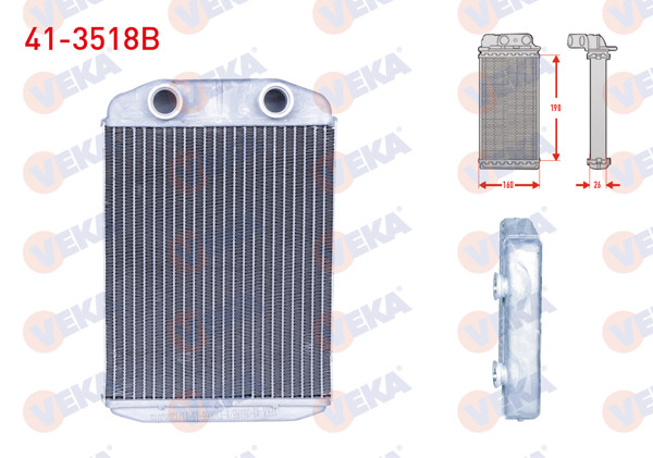 VEKA 41-3518B | Kalorifer Radyatörü Brazing Dacia Lodgy 1.5 DCI 2012 -