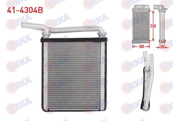 VEKA 41-4304B | Kalorifer Radyatörü Brazing Toyota Hı-Lux Vıgo (Tgn1_, Ggn2_, Ggn1_, Kun2_, Kun1_) 2.5 D-4D 2005-2011