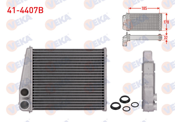 VEKA 41-4407B | Kalorifer Radyatörü Brazing (5.5mm Fin) Volkswagen Golf V (1K1) 1.4İ 2003-2009