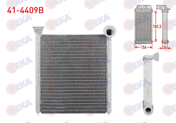 VEKA 41-4409B | Kalorifer Radyatörü Brazing Volkswagen Golf VI (5K1) 1.6 TDI 2008-2013