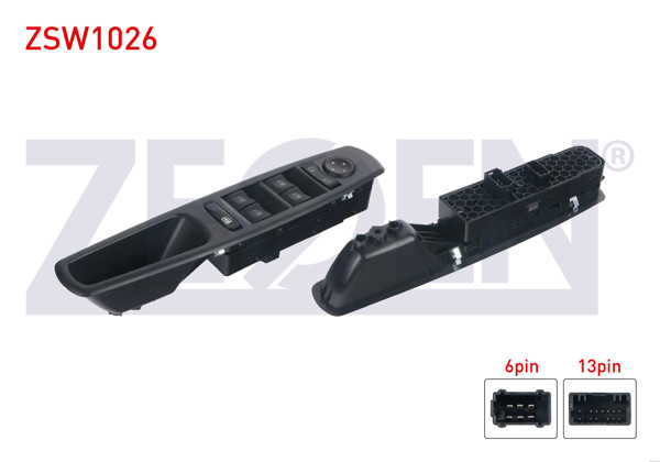 ZEGEN ZSW1026 | Cam Açma Anahtar Grup Ayna Ayarlı Turuncu Işık 19 Pin Renault Fluence-Laguna III 2007 -