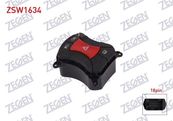 ZEGEN ZSW1634 | Flaşör Anahtarı Sisli Ve Cam Kaldırmasız Fiat Doblo 2005-2012