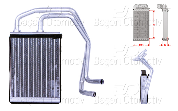 WISCO 3143572-00 | Kalorifer Radyatörü Brazing 198X160 mm Mitsubishi Fuso Canter 859 06-12
