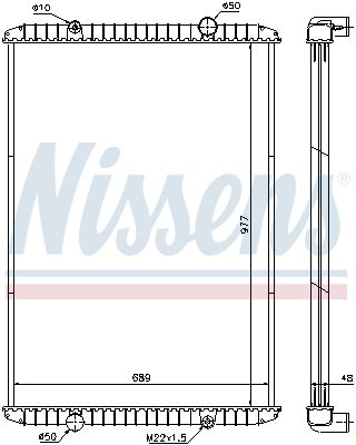 NISSENS 637750 | Motor Su Radyatörü Renault Trucks Magnum (Cercevesız) / (Mt) 2000 Sonrası