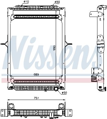 NISSENS 63785 | Motor Su Radyatörü Renault Premıum Dxı 430 / 450 / 460 Lander 430 / 460 (Çerçeveli) 2006 >