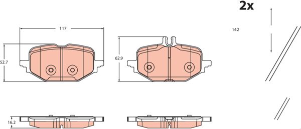 TRW GDB2472 | Fren Balatası Arka Mercedes W206