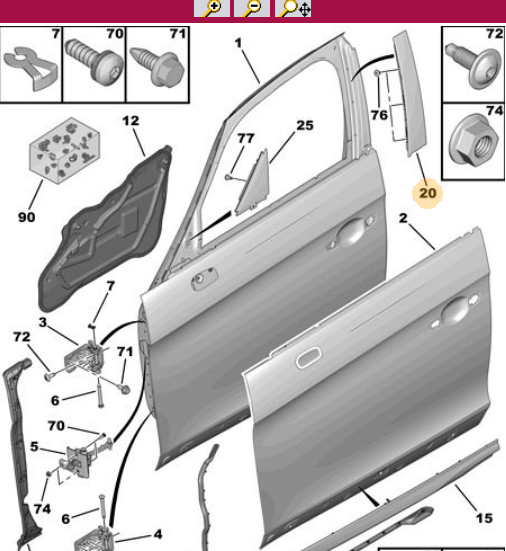 DS5 2013 SONRASI SOL KAPI ÇITASI DİREK ORJİNAL