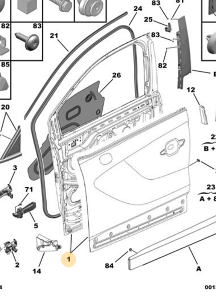 MOPAR (PSA) 39127313 | Ön Kapı Sol Crossland X
