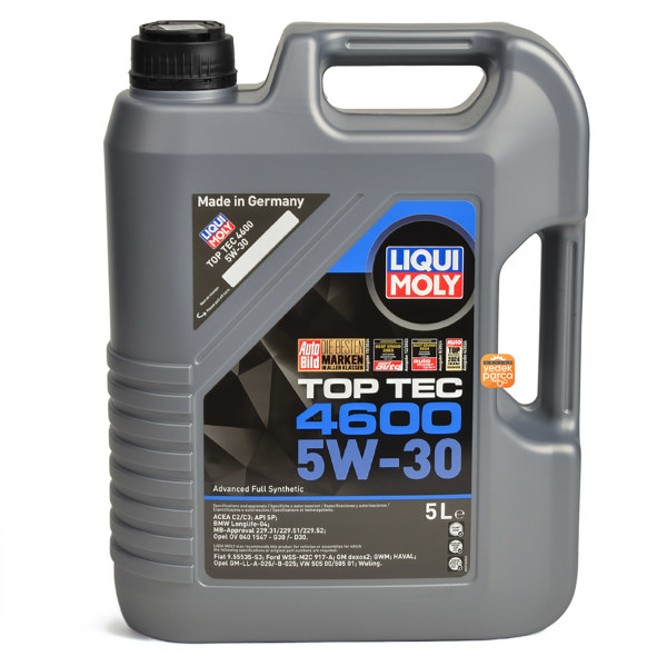 LIQUI MOLY 2316 | 4600 TOP TEC 5W-30 Tam Sentetik Motor Yağı (5 Litre) 2025