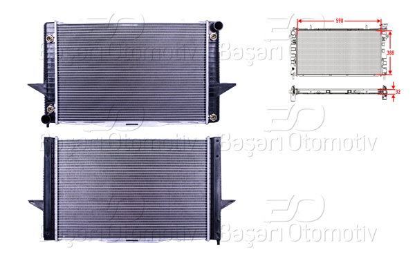 WISCO 3113228-00 | Su Radyatörü Brazing At 590X388x26 Volvo S70. 850 Turbo 96 >
